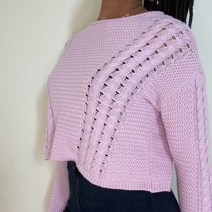pink cropped sweater